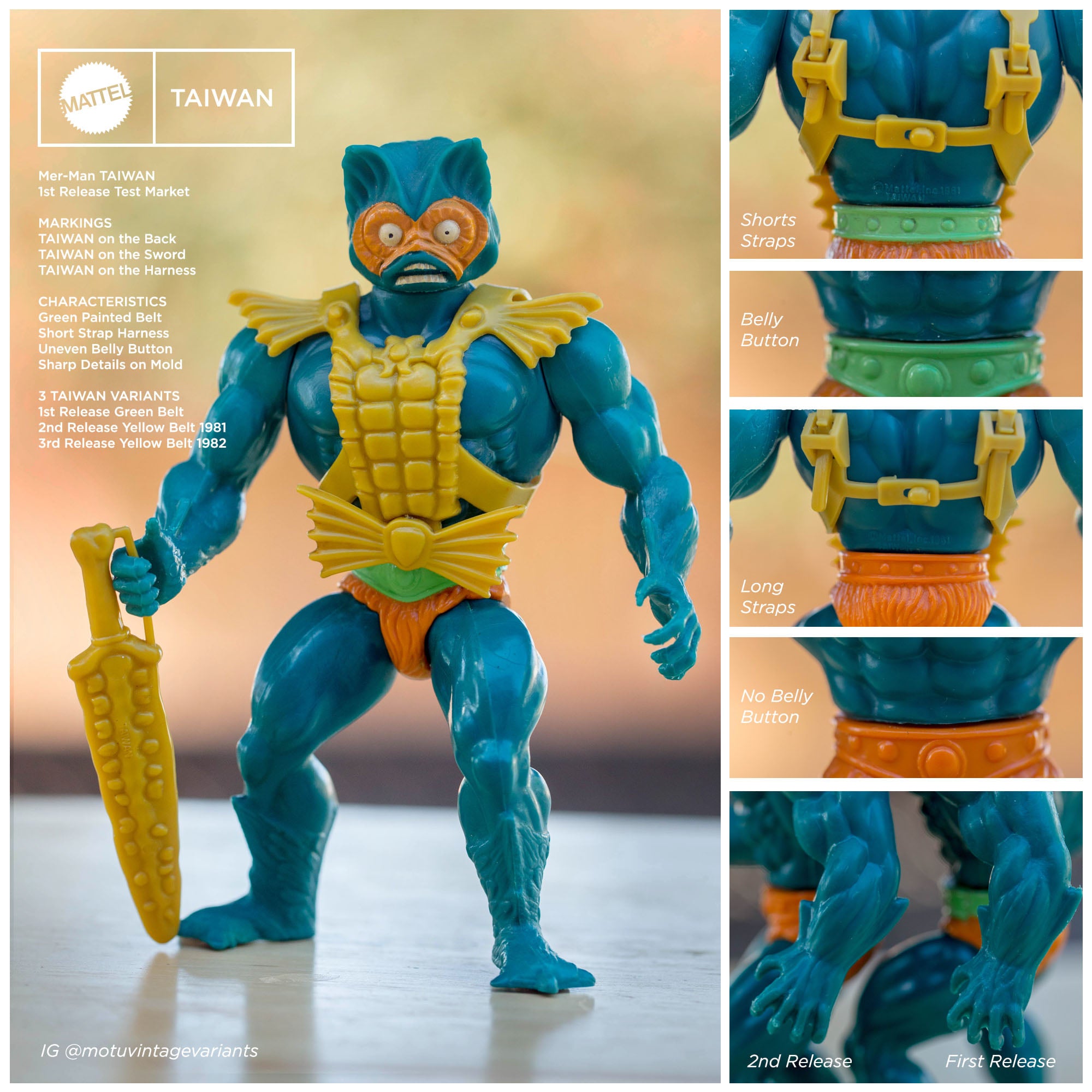 Mer Man Taiwan Motu Vintage Variants